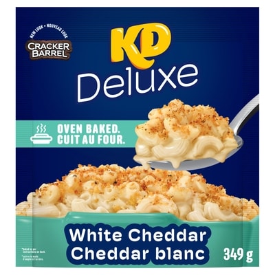 Kraft Kd Deluxe White Cheddar Oven Baked Macaroni And Cheese 349 g, $1.86/100g