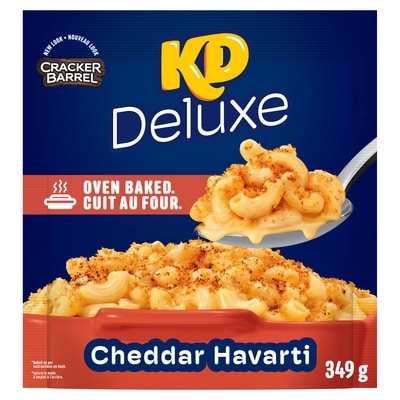 Kraft Kd Deluxe Cheddar Havarti Oven Baked Macaroni And Cheese 349 g, $1.86/100g
