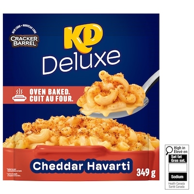 Kraft Kd Deluxe Cheddar Havarti Oven Baked Macaroni And Cheese 349 g, $1.86/100g