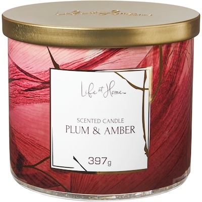 Life at Home Plum and Amber Scented Candle 1 ea, $12.00/1ea