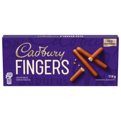 Cadbury FINGERS ORIGINAL, Biscuits à saveur de chocolat, gâterie 114 g, 4,38 $/100g