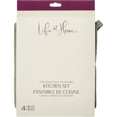 Life at Home Kitchen Towels and Pot Holders 4 Piece Set 1 ea, $8.34/1ea