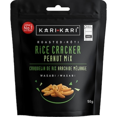 Kari Kari Craquelins de riz rôtis et arachides wasabi 50 g, 4,58 $/100g