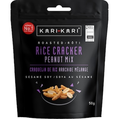 Kari Kari Craquelins de riz arachide mélange soya au sésame 50 g, 4,58 $/100g