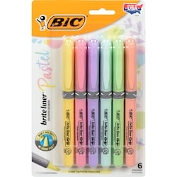 BIC Brite Liner Grip Surligneur Pastel 6 ea, 1,08 $/1ch