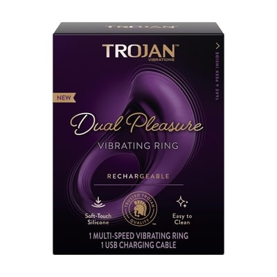 Trojan Dual Pleasure Vibrating Ring 1 ea, $37.49/1ea