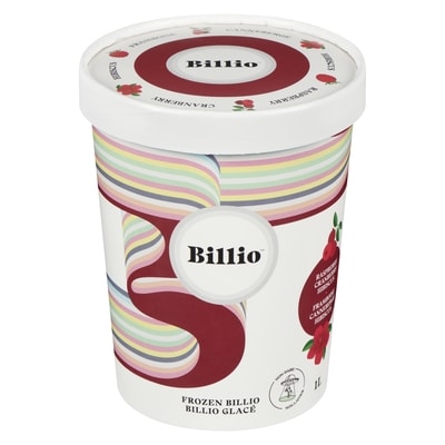 BILLIO Non-Dairy Frozen Dessert, Raspberry Cranberry Hibiscus 1 l, $1.20/100ml