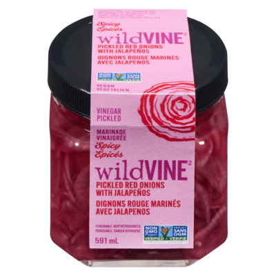 WILDVINE Pickled Red Onions With Jalapeños Spicy 591 ml, $2.20/100ml