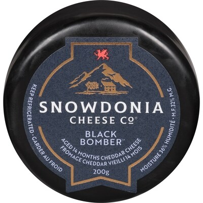 Snowdonia Fromage cheddar vieilli 14 mois black bomber 32% m.g. 200 g, 6,00 $/100g