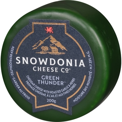 Cheddar Cheese With Roasted Garlic & Herbs Green Thunder 33% M.F.