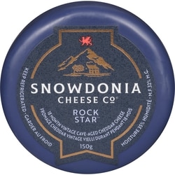 Snowdonia 18 Month Vintage Cave-Aged Cheddar Cheese Rock Star 32% M.F. 150 g, $8.00/100g