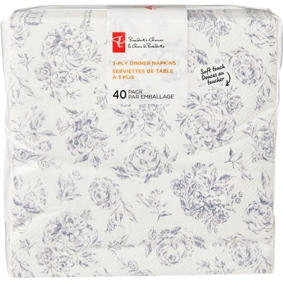 le Choix du Président Serviettes de table à 3 plis, 40 par emballage – floral d’antan 1 ea, 5,00 $/1ch