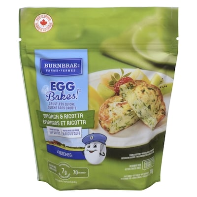 EGGBakes! Quiche Spinach & Ricotta, 4-Pack 340 g, $1.91/100g