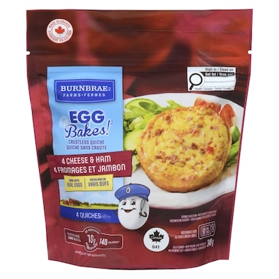 EGGBakes! Quiche 4 cheese & Ham, 4-Pack 340 g, $1.91/100g