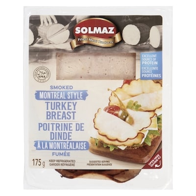 Solmaz Poitrine de dinde à la montréalaise fumée 175 g, 4,00 $/100g