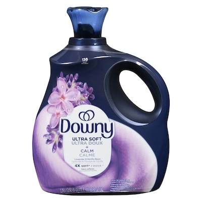 Downy Assouplissant textile liquide Ultra doux, Calme, parfum Lavande et gousse de vanille, 138brassées 2.76 l, 0,91 $/100ml