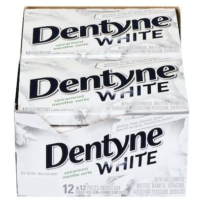 Dentyne White Sugar-Free Gum Spearmint, Case 12x12.0 ea, $0.09/1ea