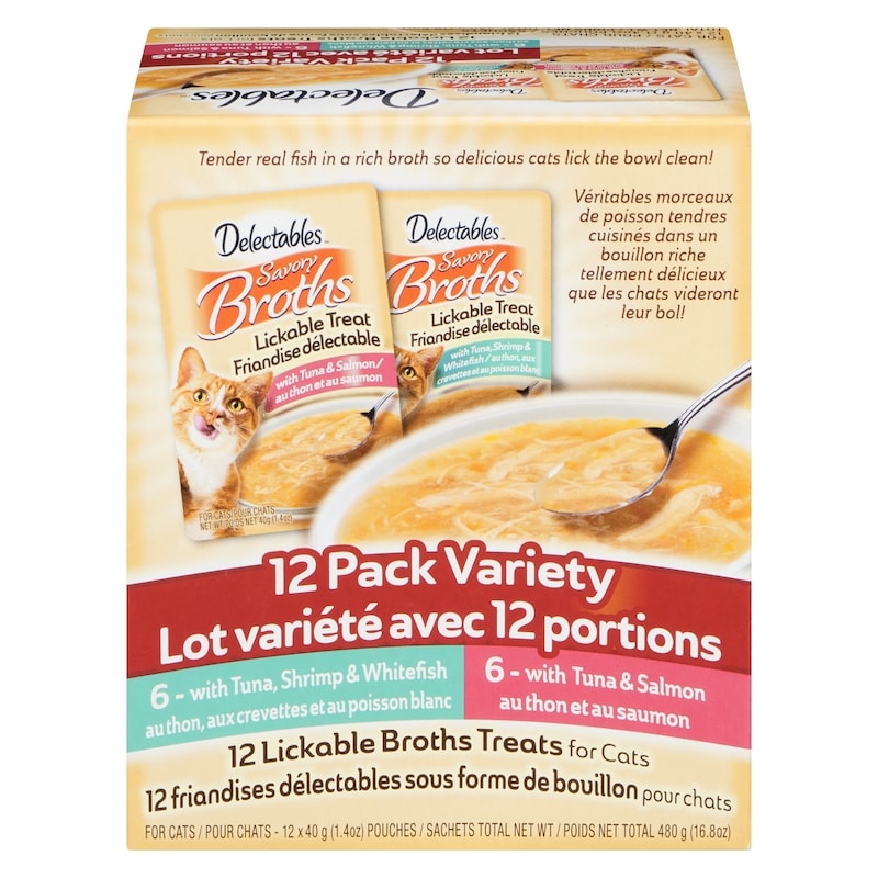 Savory Broths Lickable Broths Treats For Cats 12 Pack Variety