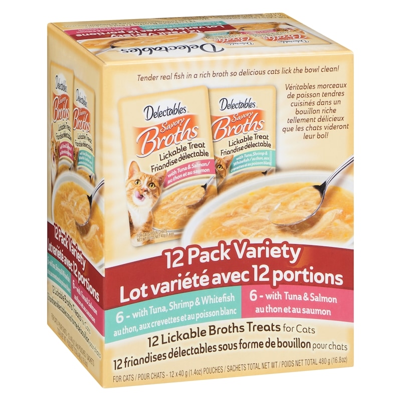 Savory Broths Lickable Broths Treats For Cats 12 Pack Variety