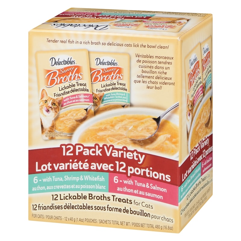 Savory Broths Lickable Broths Treats For Cats 12 Pack Variety