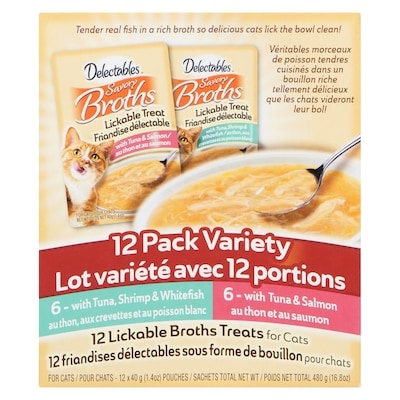 Savory Broths Lickable Broths Treats For Cats 12 Pack Variety