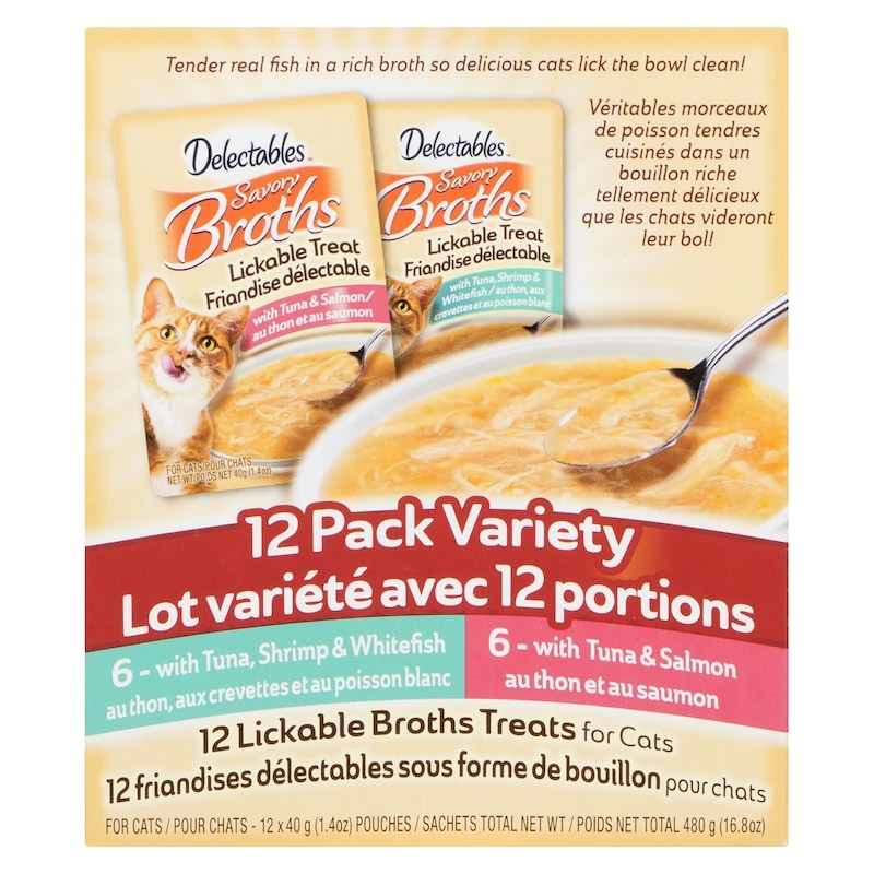 Savory Broths Lickable Broths Treats For Cats 12 Pack Variety