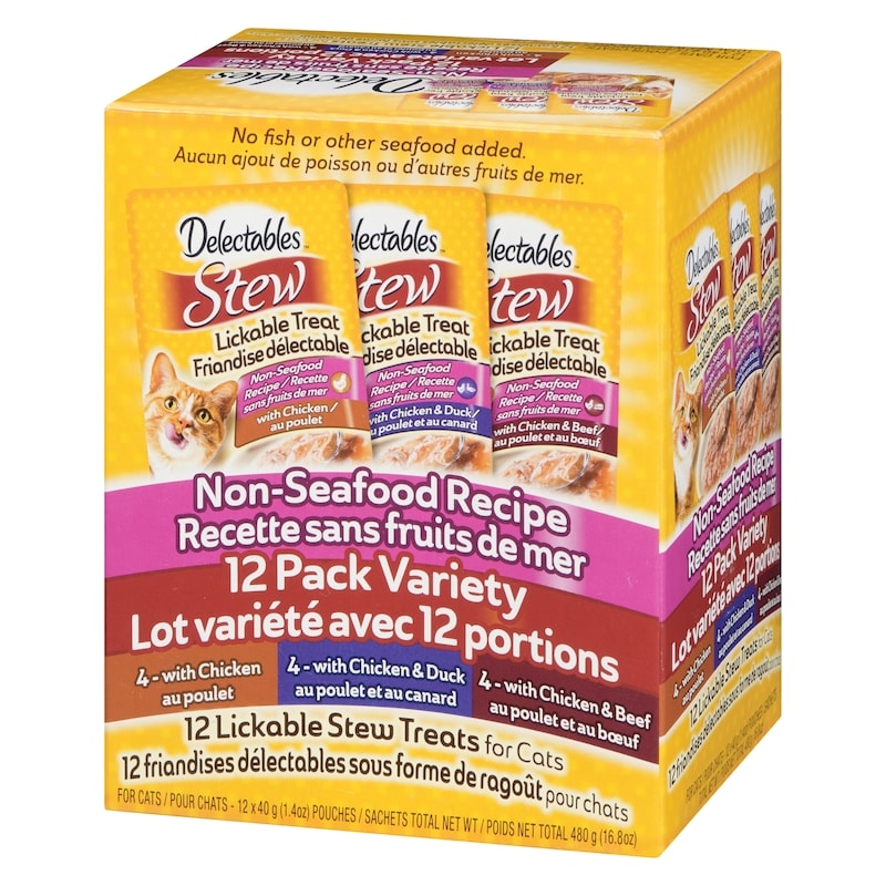 Stew Lickable Stew Treats For Cats Non-Seafood Recipe 12 Pack Variety