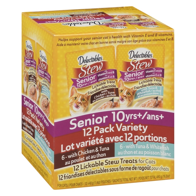 Lickable Stew Treats For Cats Senior 10 Yrs+ Pack Variety