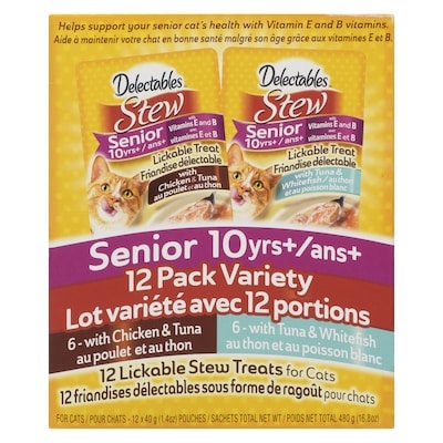Lickable Stew Treats For Cats Senior 10 Yrs+ Pack Variety