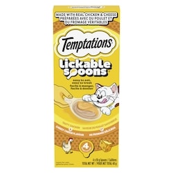 Whiskas Lickable spoons gâteries pour chats saveur de poulet savoureux et de fromage délicieux 40 g, 8,73 $/100g