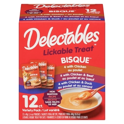 Hartz Bisque Lickable Bisque Treat For Cats Non Seafood Recipe Variety Pack 12x40.0 g, $3.54/100g