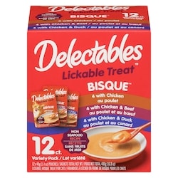 Hartz Bisque friandises à lécher en forme de bisque pour les chats recette sans fruits de mer lot variété 12x40.0 g, 3,54 $/100g