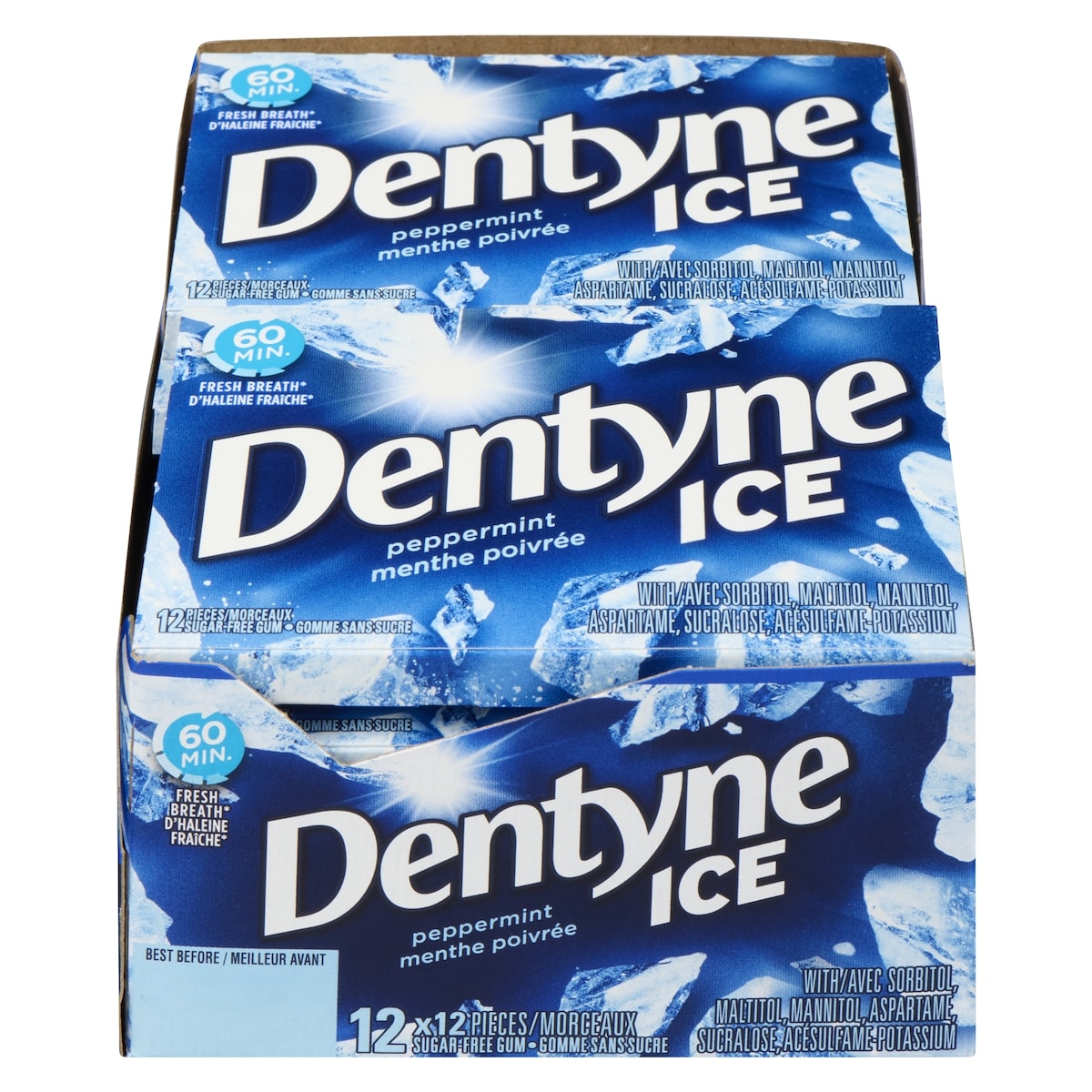 Dentyne Ice gomme sans sucre menthe poivrée 12 ea, 0,10 $/1ch