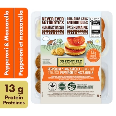 Greenfield Natural Meat Co. Trousse Pepperoni et mozzarella 78 g, 5,77 $/100g