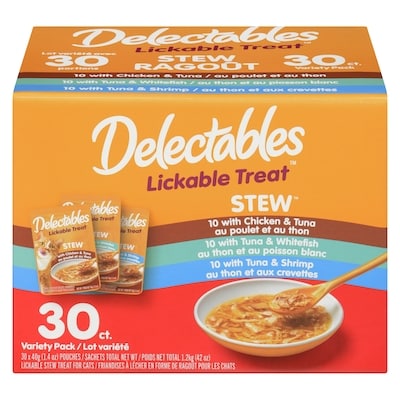 Hartz Stew Lickable Stew Treat For Cats Variety Pack 30x1.2 kg, $122.19/100g