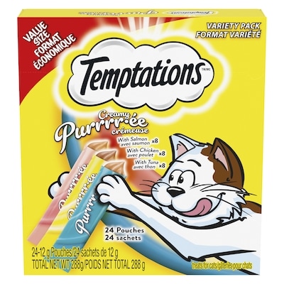 Whiskas Treats For Cats Creamy Purrrr-Ée Value Size Variety Pack 288 g, $9.02/100g