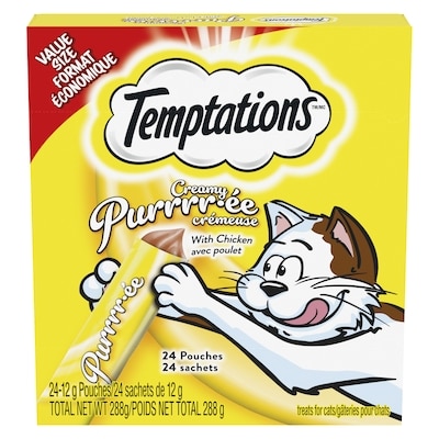 Whiskas Creamy Purrrr-Ée Treats For Cats Creamy Purrrr-Ée With Chicken Value Size 288 g, $9.02/100g