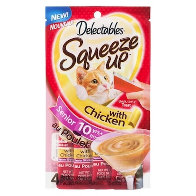 Hartz Squeeze up friandises pour chats au poulet senior 10 ans+ 4x56.0 g, 1,47 $/100g