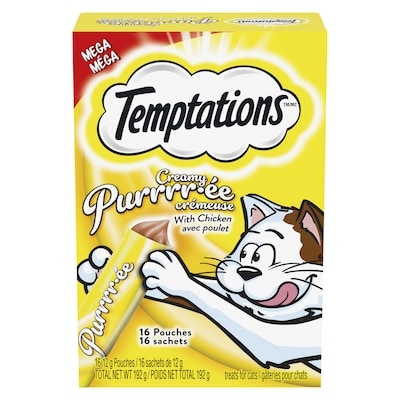 Temptations Gâteries pour chats purrrr-ée crémeuse avec poulet méga 192 g, 9,37 $/100g
