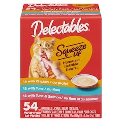 Squeeze Up Handheld Lickable Treat For Cats Variety Pack