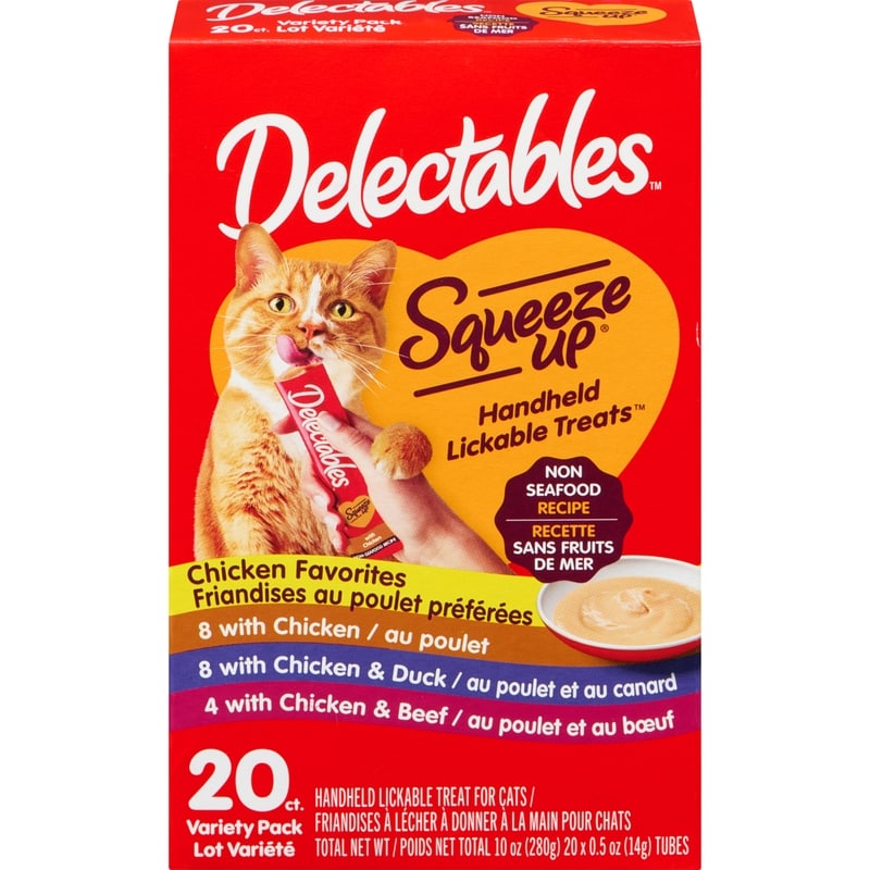 Squeeze Up Handheld Lickable Treat For Cats Non Seafood Recipe Variety Pack