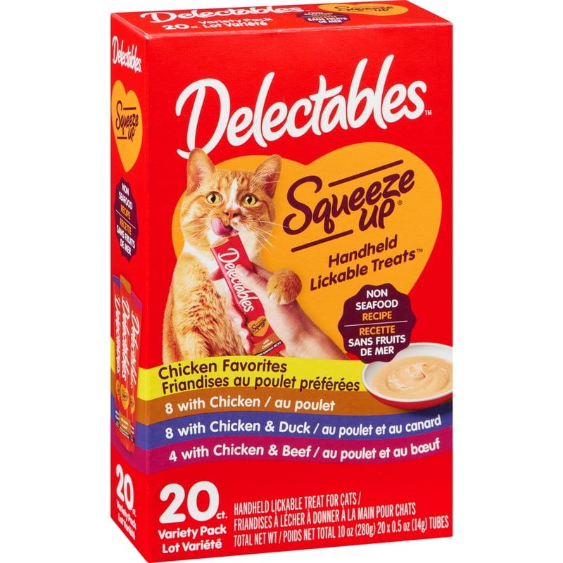 Squeeze Up Handheld Lickable Treat For Cats Non Seafood Recipe Variety Pack