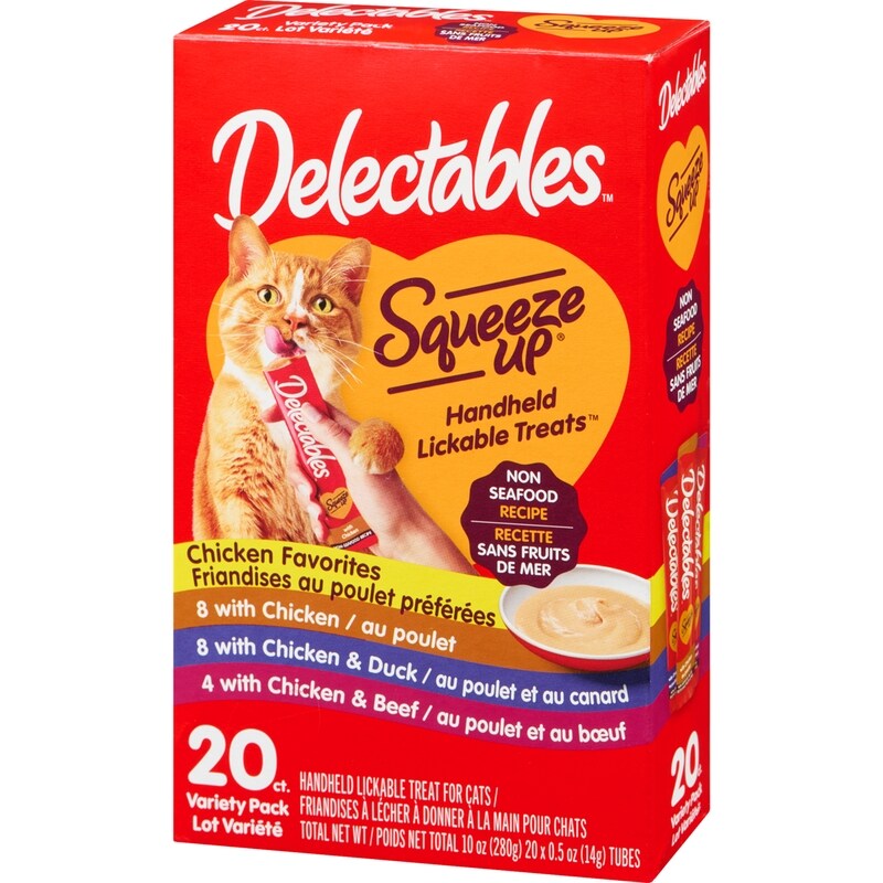 Squeeze Up Handheld Lickable Treat For Cats Non Seafood Recipe Variety Pack