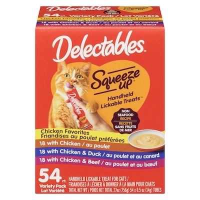 Hartz Squeeze Up Handheld Lickable Treat For Cats Non-Seafood Recipe Variety Pack 54x756.0 g, $0.10/100g