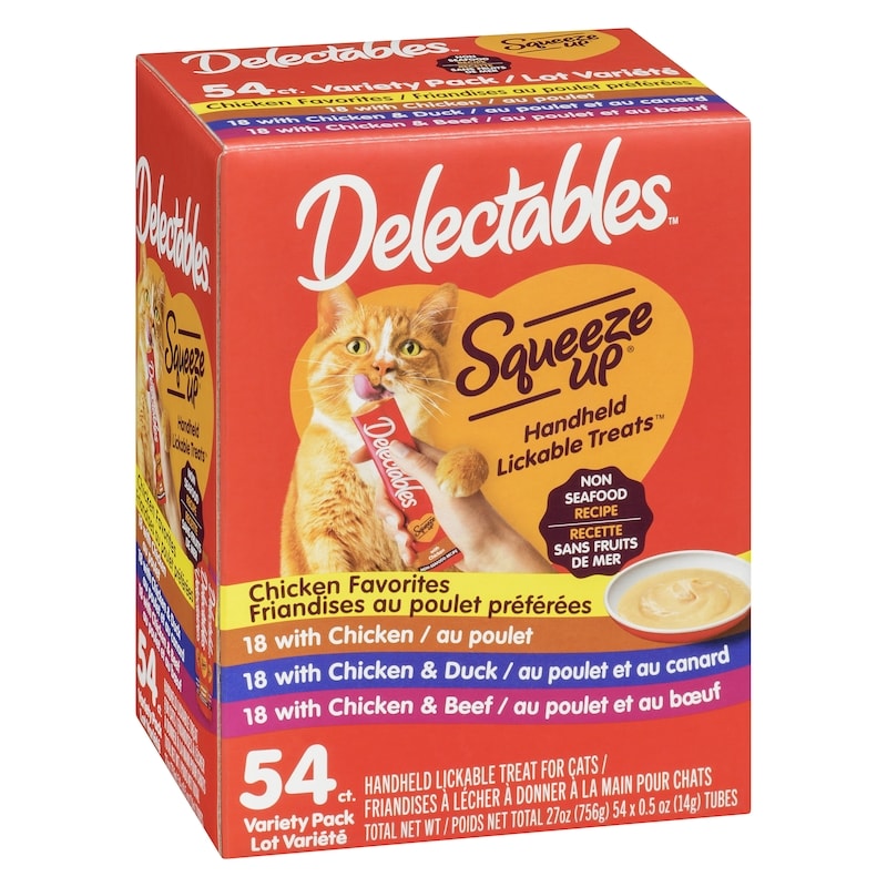 Squeeze Up Handheld Lickable Treat For Cats Non-Seafood Recipe Variety Pack