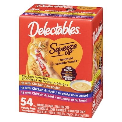 Squeeze up friandises à lécher à donner à la main pour chats recette sans fruits de mer lot variété