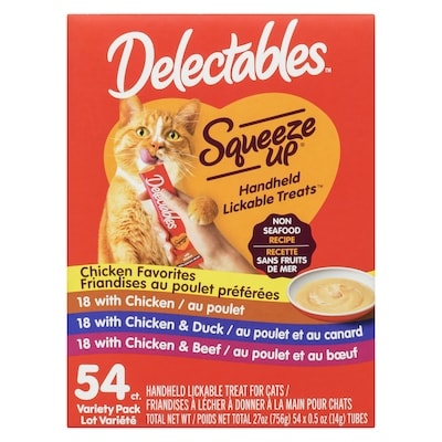 Squeeze up friandises à lécher à donner à la main pour chats recette sans fruits de mer lot variété
