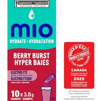 MiO Hydrate Berry Burst Electrolyte Drink Mix 38 g, $10.50/100g