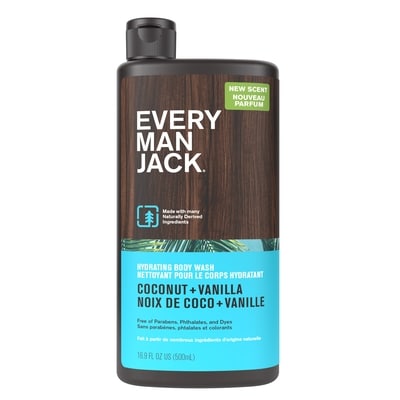 Every Man Jack Body Wash, Coconut + Vanilla 500 ml, $1.90/100ml