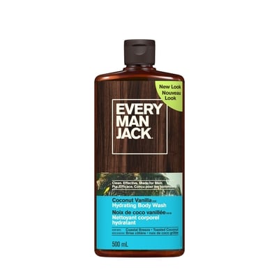Every Man Jack Body Wash, Coconut + Vanilla 500 ml, $2.10/100ml